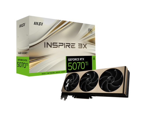 MSI GeForce RTX 5070 Ti 16G INSPIRE 3X OC PLUS | NVIDIA | 16 GB | GeForce RTX 5070 Ti | GDDR7 | HDMI ports quantity 1 | PCI Express Gen 5
