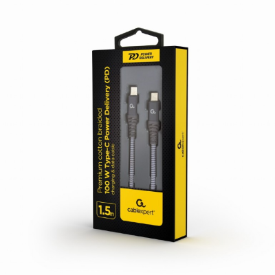 Cablexpert | 100 W Type-C Power Delivery (PD) premium charging and data cable, 1.5 m | CC-USB2B-CMCM100-1.5M
