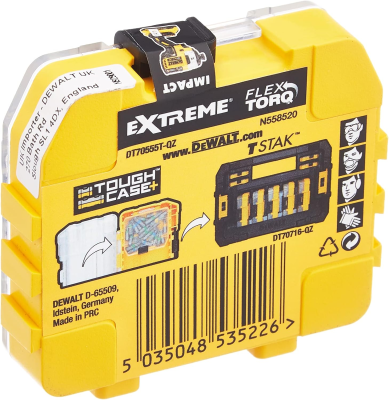 DEWALT DT70555T-QZ Extreme FLEXTORQ 25pc Set PH2 25mm in Small Bulk Storage Case
