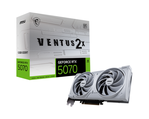 MSI GeForce RTX 5070 12G VENTUS 2X OC WHITE | NVIDIA | 12 GB | GeForce RTX 5070 | GDDR7 | HDMI ports quantity 1 | PCI Express Gen 5
