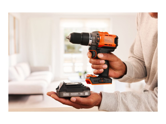 BLACK & DECKER 18V Drill Driver with 2x2.0 Ah Batteries | BCD383D2XK-QW