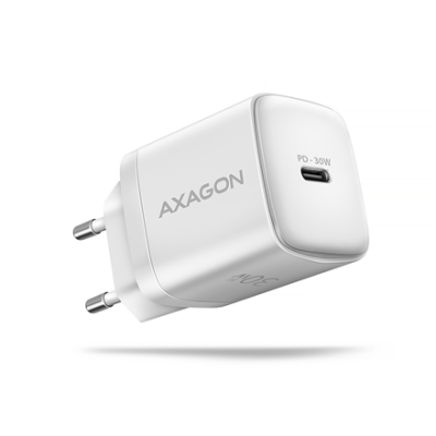 AXAGON Sil wallcharger 1x port USB-C, PD3.0 / PPS / QC4+ / SFC / AFC / Apple, 30w | ACU-PD30W