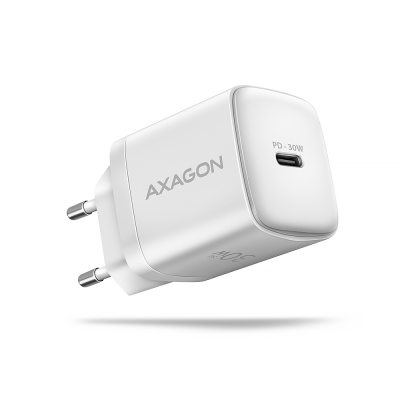 AXAGON Sil wallcharger 1x port USB-C, PD3.0 / PPS / QC4+ / SFC / AFC / Apple, 30w | ACU-PD30W
