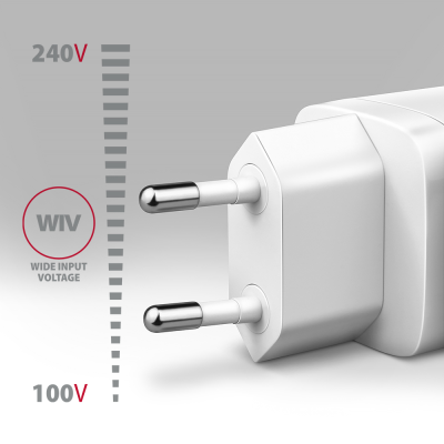 AXAGON Sil wallcharger 1x port USB-C, PD3.0 / PPS / QC4+ / SFC / AFC / Apple, 30w | ACU-PD30W