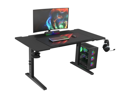 Genesis | Modular Gaming Desk | Holm 140 RGB | Anthracite Black