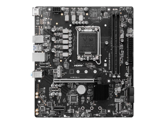 MSI PRO B760M-B DDR4 | Processor family Intel | Processor socket LGA1700 | DDR4 | Supported hard disk drive interfaces SATA, M.2 | Number of SATA connectors 4