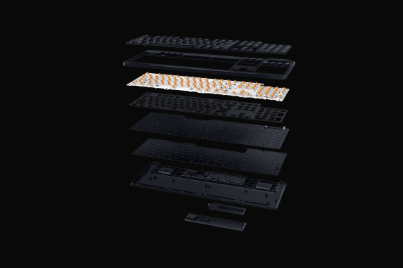 Razer BlackWidow V4 Low-profile HyperSpeed | Gaming keyboard | Wireless | US | Bluetooth, 2.4 GHz, USB Type-C | Yellow Linear