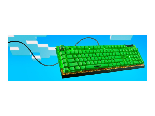 Razer BlackWidow V4 X | Gaming keyboard | Wired | US | Minecraft Edition | Razer Green Mechanical Switches (Clicky)
