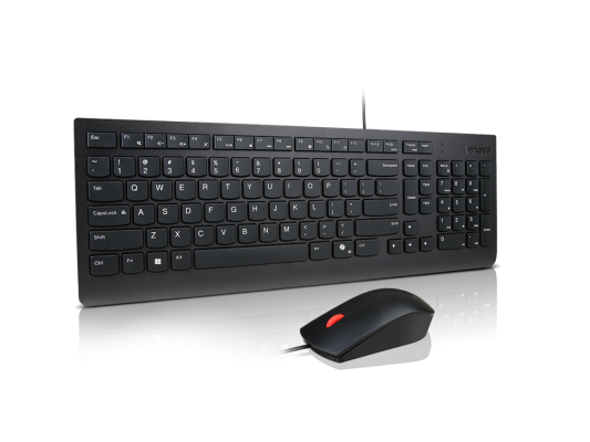 Lenovo Essential Wired Combo Keyboard and Mouse | Keyboard and Mouse Set | Wired | Mouse included | Nordic | Black