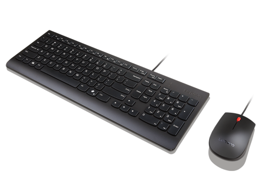 Lenovo Essential Wired Combo Keyboard and Mouse | Keyboard and Mouse Set | Wired | Mouse included | Nordic | Black