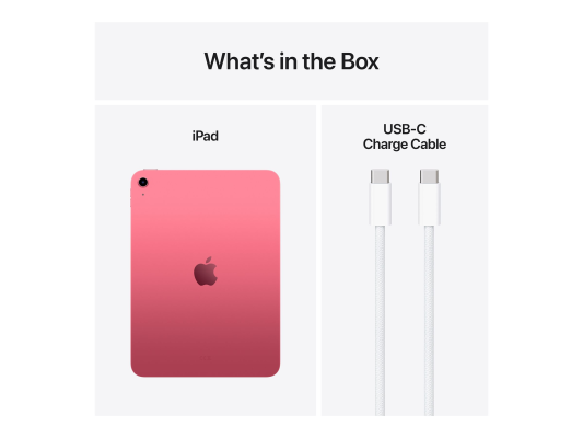 Apple | iPad | 11 " | Pink | IPS, Liquid Retina | 2360 x 1640 pixels | Apple A16 | 512 GB | Wi-Fi | Front camera | 12 MP | Rear camera | 12 MP | Bluetooth | 5.3 | iPadOS | USB-C charging cable