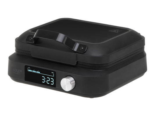 Adler Waffle Maker with LED Display | AD 3087 | 2200 W | Number of pastry 2 | Belgium | Black