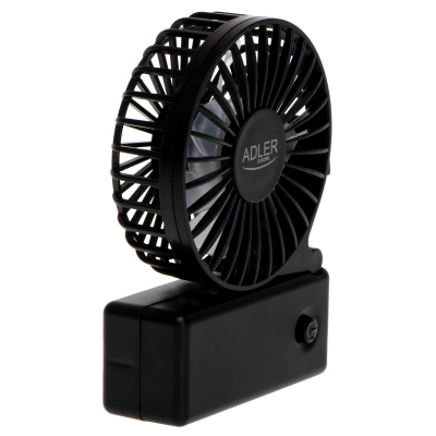 Adler Foldable mini fan | AD 7336 | Desk fan | Black | Diameter 6.5 cm | Number of speeds 1
