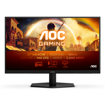 AOC | 27G42E | 27 " | IPS | FHD | 16:9 | 180 Hz | 1 ms | 1920 x 1080 pixels | 300 cd / m² | HDMI ports quantity 1 | Black