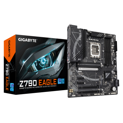 Gigabyte Z790 EAGLE | Processor family Intel | Processor socket LGA1700 | DDR5 DIMM | Supported hard disk drive interfaces M.2, SATA | Number of SATA connectors 4