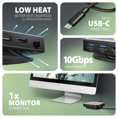 AXAGON USB-C 10Gbps UFO 9in1 Hub | HMC-UFO