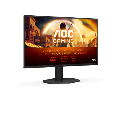 AOC | 25G42E | 25 " | IPS | FHD | 16:9 | 180 Hz | 1 ms | 1920 x 1080 pixels | 300 cd / m² | HDMI ports quantity 1 | Black