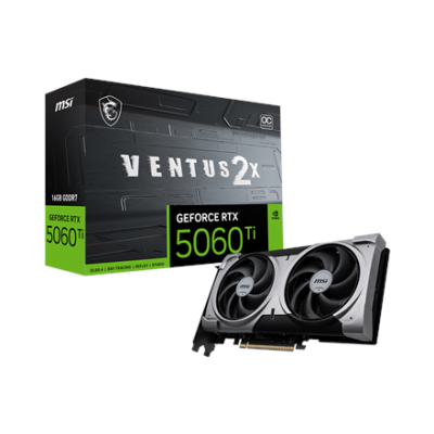 MSI GeForce RTX 5060 Ti 16G VENTUS 2X OC PLUS | NVIDIA | 16 GB | GeForce RTX 5060 Ti | GDDR7 | HDMI ports quantity 1 | PCI Express Gen 5 x16 (uses x8)