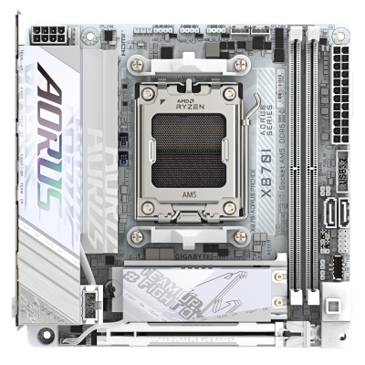 Gigabyte X870I AORUS PRO ICE | Processor family AMD | Processor socket AM5 | DDR5 SDRAM | Supported hard disk drive interfaces M.2, SATA | Number of SATA connectors 2