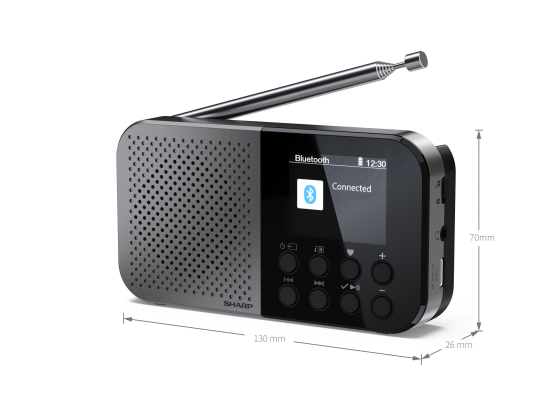 Sharp OSAKA Pocket / Handheld Portable Digital Radio | DR-P520(GY) | Bluetooth