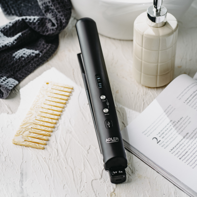 Adler Cordless Hair Straightener | AD 2327 | Ceramic heating system | Display LED | Temperature (min) 160 °C | Temperature (max) 220 °C | Black
