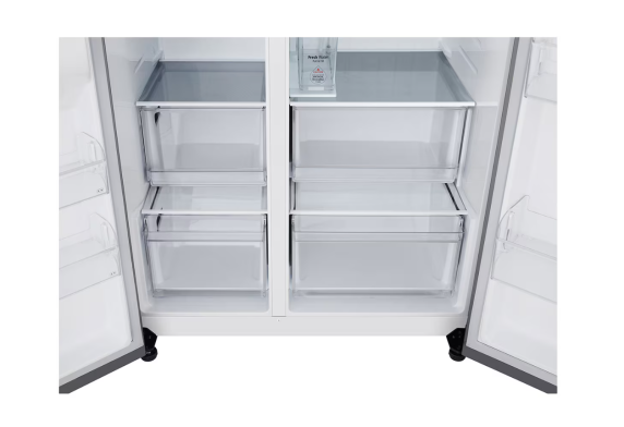 LG Refrigerator | GSLC41PYPE | Energy efficiency class E | Free standing | Side by side | Height 179 cm | Fridge net capacity 420 L | Freezer net capacity 221 L | Display | 36 dB | Grey