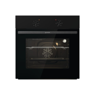 Gorenje Oven | BO6615E01B | 60 L | Electric | EnamelClean | Push pull buttons | Height 59.5 cm | Width 59.5 cm | Black