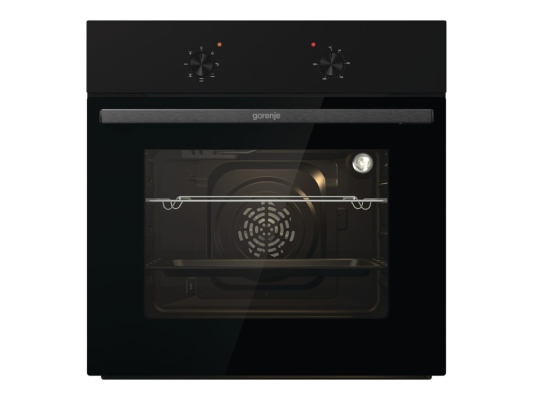 Gorenje Oven | BO6615E01B | 60 L | Electric | EnamelClean | Push pull buttons | Height 59.5 cm | Width 59.5 cm | Black