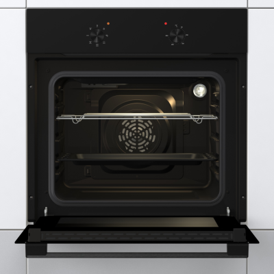 Gorenje Oven | BO6615E01B | 60 L | Electric | EnamelClean | Push pull buttons | Height 59.5 cm | Width 59.5 cm | Black