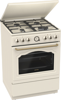 Gorenje Cooker | GKS6C71CLI | Hob type Gas | Oven type Electric | Gold | Width 60 cm | Depth 60 cm | 71 L
