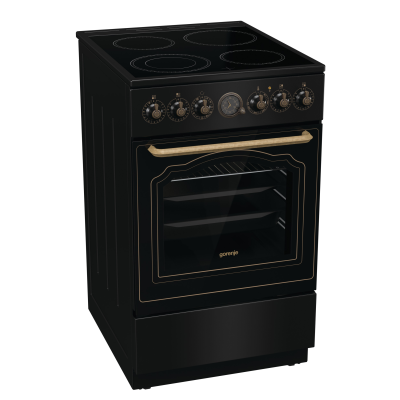 Gorenje Cooker | GECS5B70CLB | Hob type Vitroceramic | Oven type Electric | Black | Width 50 cm | Depth 59.4 cm | 70 L