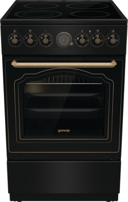 Gorenje Cooker | GECS5B70CLB | Hob type Vitroceramic | Oven type Electric | Black | Width 50 cm | Depth 59.4 cm | 70 L