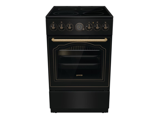 Gorenje Cooker | GECS5B70CLB | Hob type Vitroceramic | Oven type Electric | Black | Width 50 cm | Depth 59.4 cm | 70 L