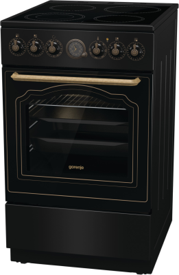 Gorenje Cooker | GECS5B70CLB | Hob type Vitroceramic | Oven type Electric | Black | Width 50 cm | Depth 59.4 cm | 70 L