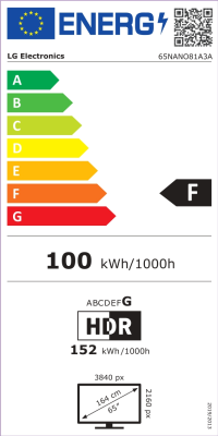 LG 65NANO81A3A | 65 | Smart TV | webOS 25 | UHD