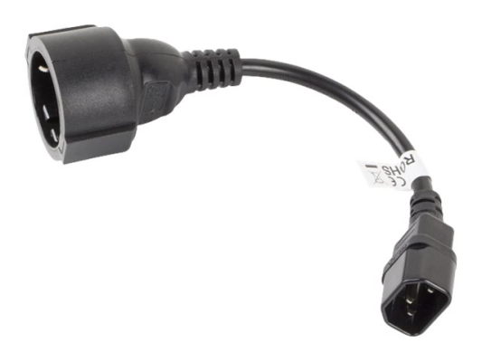 Lanberg | IEC 320 C14 to Schuko Adapter Cable for UPS | CA-C14E-10CC-0018-BK