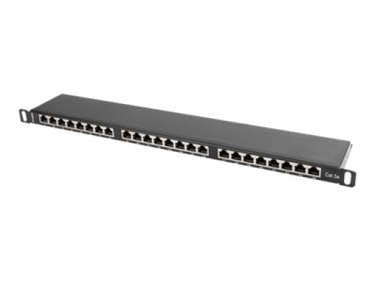 Lanberg | Patch panel 24 port 0.5U 19" CAT.5E FTP with cable organizer shielded | PPS5-0024-B