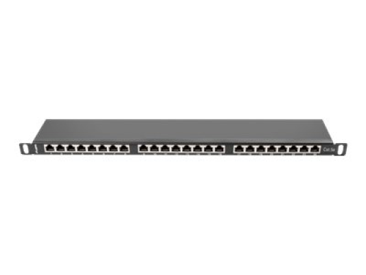 Lanberg | Patch panel 24 port 0.5U 19" CAT.5E FTP with cable organizer shielded | PPS5-0024-B