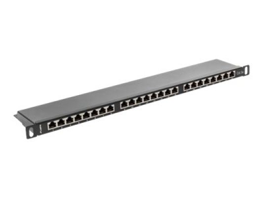 Lanberg | Patch panel 24 port 0.5U 19" CAT.5E FTP with cable organizer shielded | PPS5-0024-B