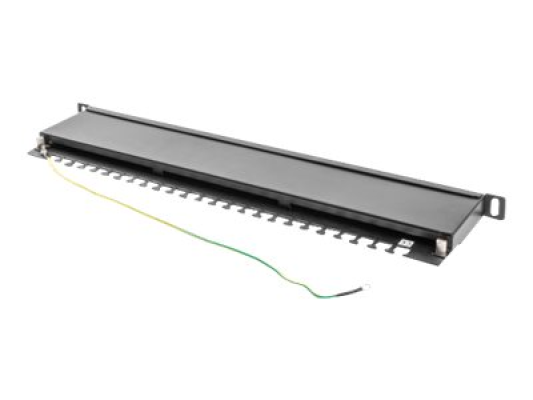 Lanberg | Patch panel 24 port 0.5U 19" CAT.5E FTP with cable organizer shielded | PPS5-0024-B