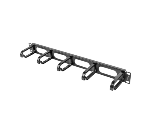 Lanberg 19" cable management panel 5 rings - type B 1U | AK-1205-B | Black
