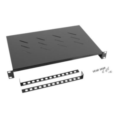 Lanberg 19" fixed shelf 1U / 483x300mm, max load capacity up to 25kg | AK-1004-B | Black