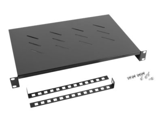 Lanberg 19" fixed shelf 1U / 483x300mm, max load capacity up to 25kg | AK-1004-B | Black