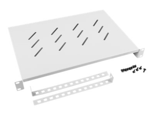 Lanberg 19" fixed shelf 1U / 483x300mm, max load capacity up to 25kg | AK-1004-S | Grey