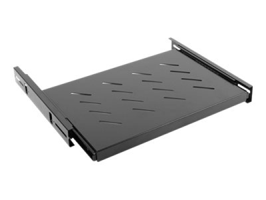 Lanberg 19" sliding shelf 1U / 465x347mm, max load capacity up to 60kg | AK-1006-B | Black