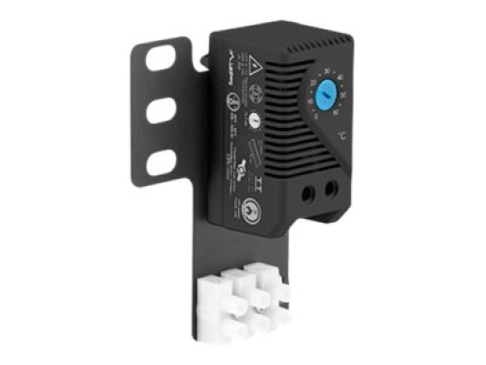 Lanberg Closed-loop thermostat 10A for rack cabinets with 19" ear and terminal block | AK-1505-B | Black