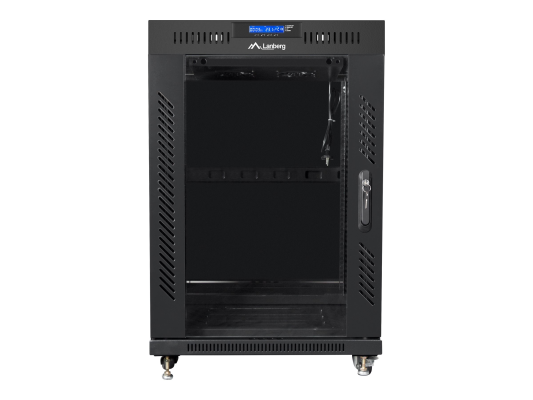 Lanberg | Rack cabinet 19" free-standing 15U / 600x600 (flat pack) with glass door, LCD | FF01-6615-12BL | Black