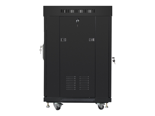 Lanberg | Rack cabinet 19" free-standing 15U / 600x600 (flat pack) with glass door, LCD | FF01-6615-12BL | Black