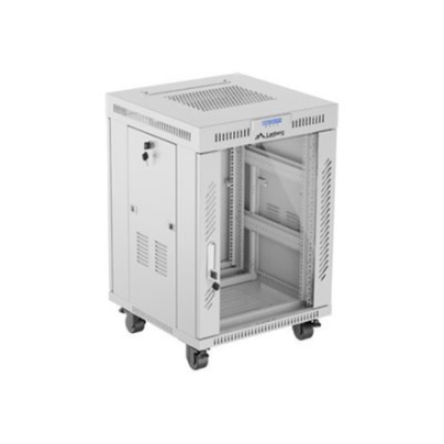 Lanberg | Rack cabinet 19" free-standing 15U / 600x600 (flat pack) with glass door, LCD | FF01-6615-12SL | Grey