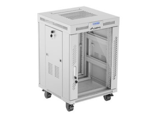 Lanberg | Rack cabinet 19" free-standing 15U / 600x600 (flat pack) with glass door, LCD | FF01-6615-12SL | Grey